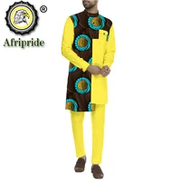 bazin riche men 2 pieces pants sets african design clothing african men clothes casual men top shirts and pants sets s2016034