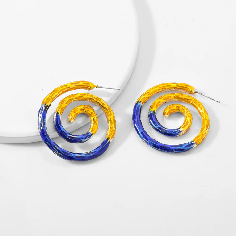 2019 новые преувеличенные круглые Спиральные серьги для женщин богемные