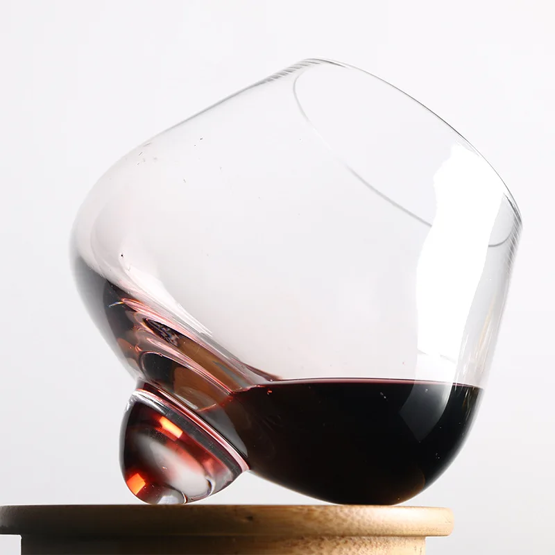 

Glass Cup Rotate Tumbler Cone Wide Belly Whiskey Liquor Cup Drinking Wine Bullet Bottom Bar Brandy Crystal Glasses Whisky