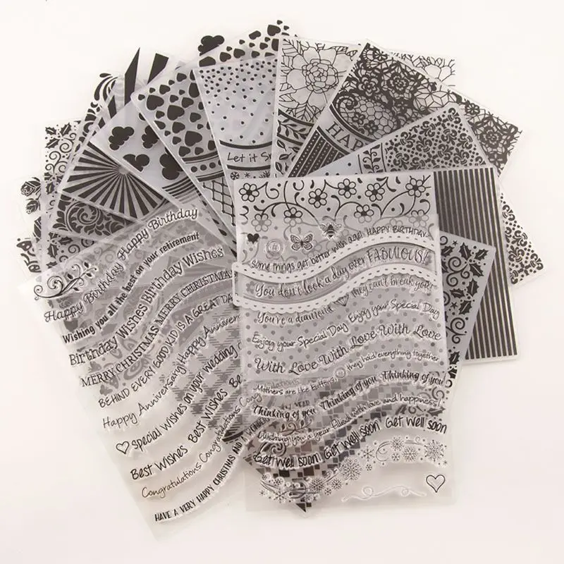 15 шт тиснение папка шаблон + 2 печать прорезной трафарет для окраски Набор DIY