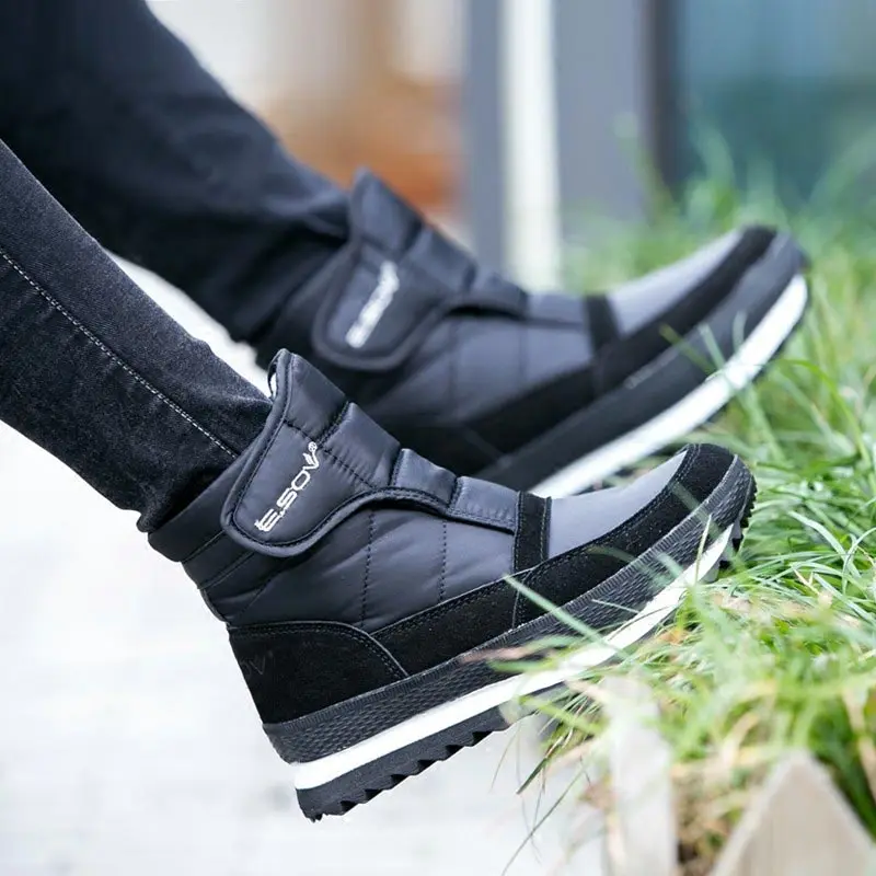 

Women snow boots 2019 fashion solid non-slip waterproof winter boots women boots plush warm women shoes hook&loop ankle boots