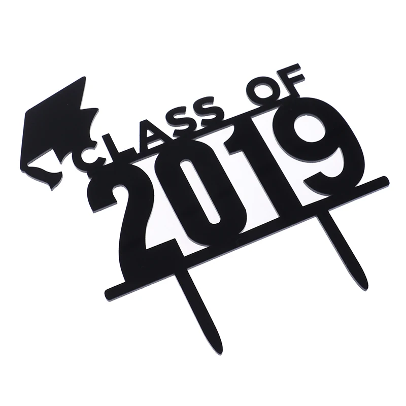 Топпер для торта в стиле Грейд 1 шт. черный класс 2019 акриловые топперы выпускника