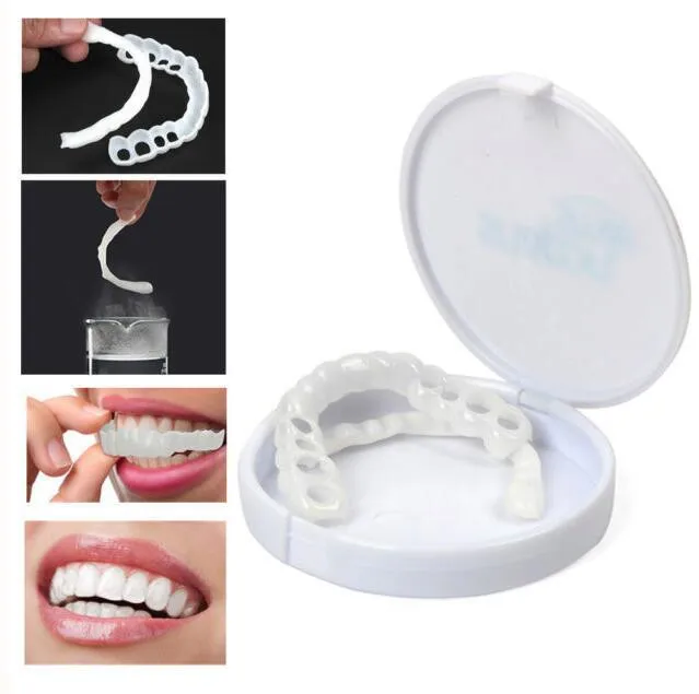 

Upper and Lower False Fake Perfect Smile Veneers Comfort Flex Dental Dentis Denture Paste Teeth Whitening Braces Dentures