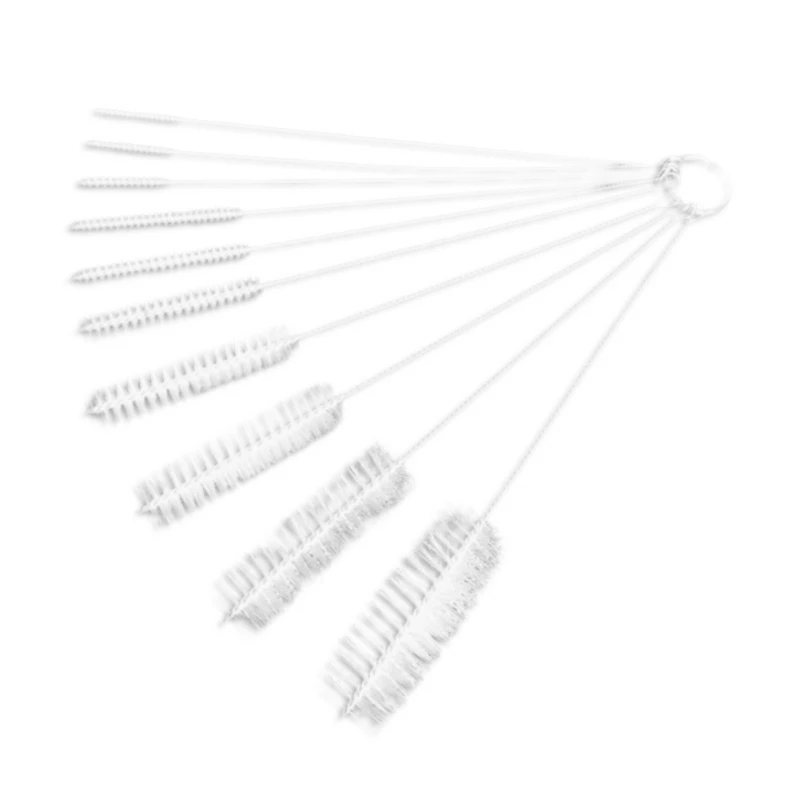 

10 Pieces Of Straw Cleaning Brush Set, Pipe Cleaner, Stainless Steel Handle Aquarium Fish Tank Cleaning Brush White