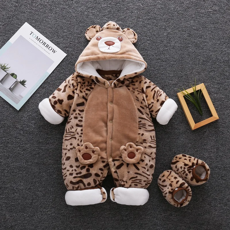 Детские теплые комбинезоны детский зимний фланелевый комбинезон с хлопковой