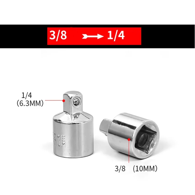 

1/4 3/8 1/2 Female To Male Drive Socket Converter Wrench Adapter Portable 1pc