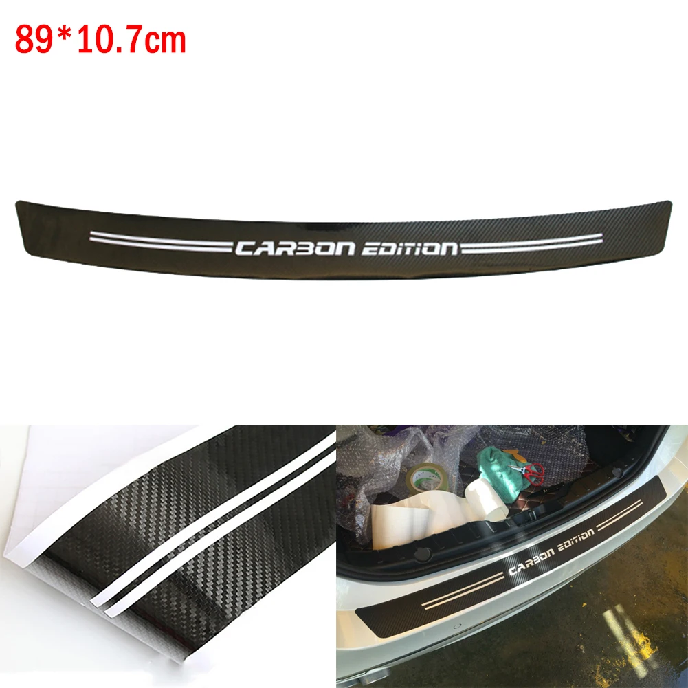 Защитная Наклейка на порог автомобиля из углеродного волокна задний бампер