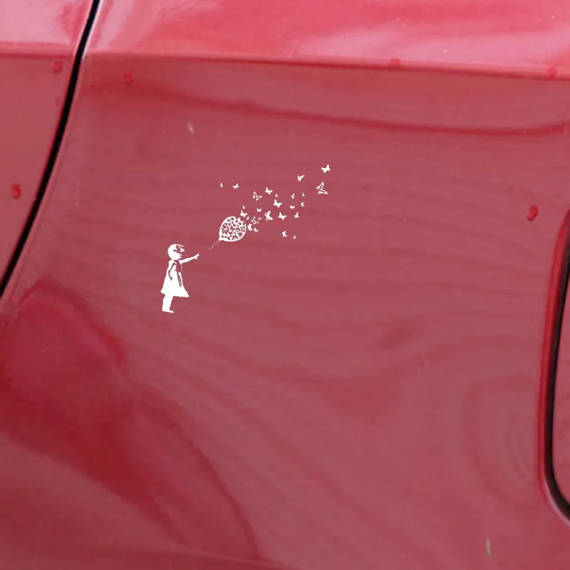 

16.4*13.7cm Girl Butterfly Balloon Car-Sticker Automobiles Motorcycles Window Bumper Laptop Vinyl Decal PVC Decorative Goods