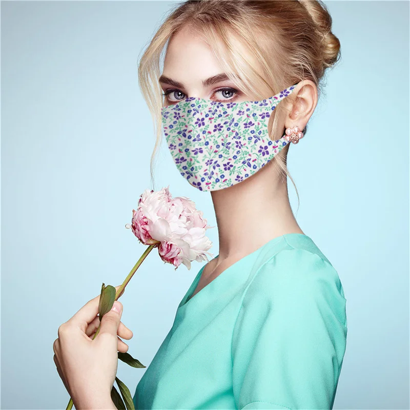 

Новинка 2021, креативные женские маски из вискозы и хлопка, многоразовая вязаная маска с воздушным слоем, Пылезащитная маска, моющаяся тонкая ...