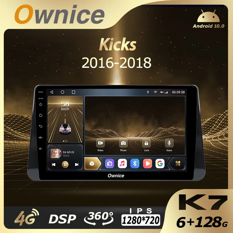 Автомобильный мультимедийный радиоприемник 6G + 128G Ownice Android 10 0 для Nissan Kicks 2016 2018 2 Din
