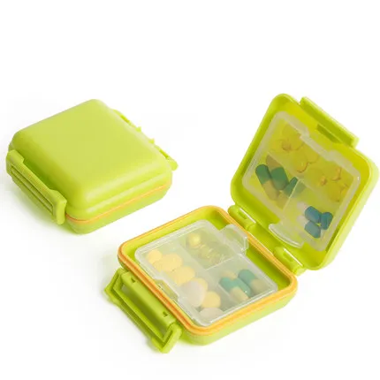 

medicine container grid Sealed Pill Cases Medicina Storage Portable Folding Box Vitamin Medicine Survival Plastic Case