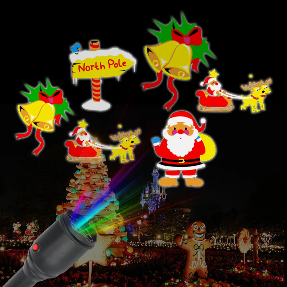 12 узоров Рождественский наружный флэш светильник проектор светодиодный пейзаж