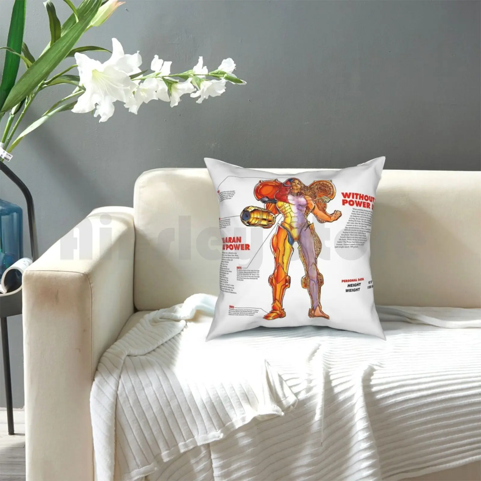 Подушка Cross-Samus домашняя мягкая декоративная подушка с рисунком супер Метроид