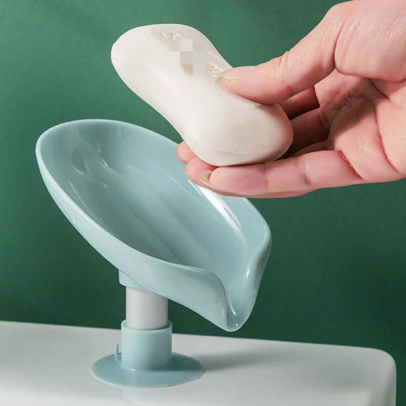 

Leaf Shape Soap Holder Free-standing Fixed Large Suction Cup Soap Dish Quick Drain Soap Box Bathroom Storage Rack Gadgets