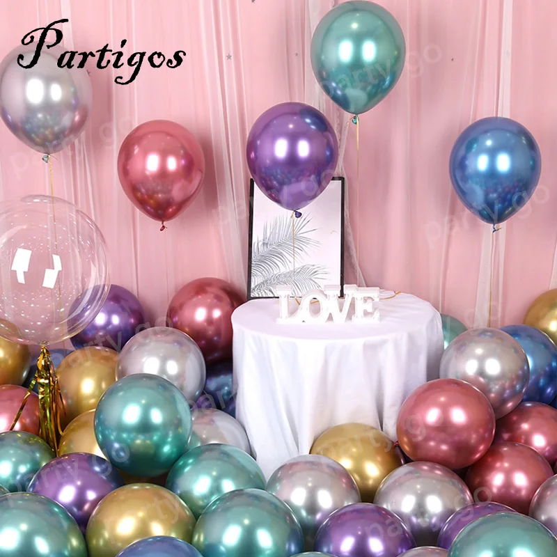 100/200 шт 5/10 дюймов Новый хром шары из латекса цвета металлик надувные Globos