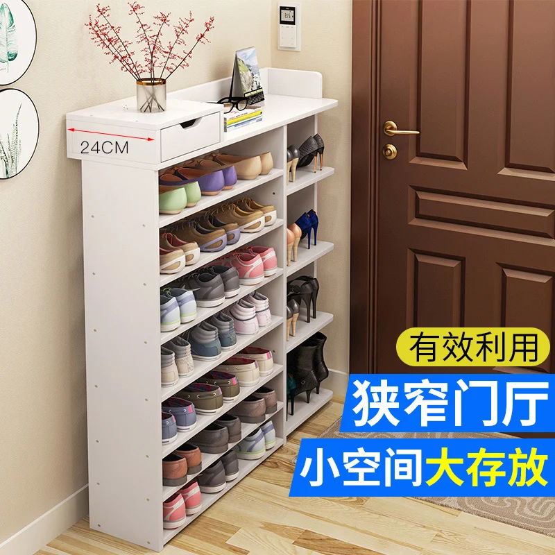Многоэтажная простая маленькая узкая дверь обувного шкафа домашняя экономичная