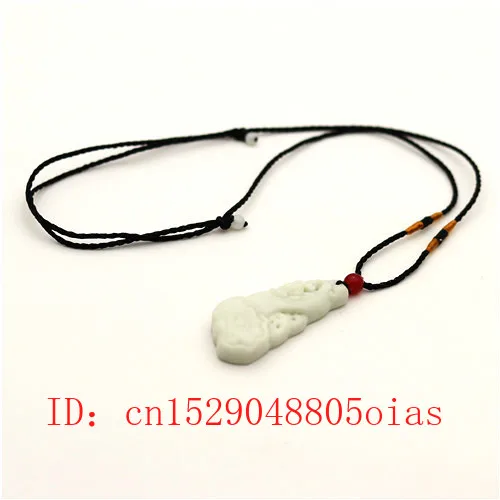 Ожерелье с подвеской из натурального белого нефрита и летучей мыши Руи