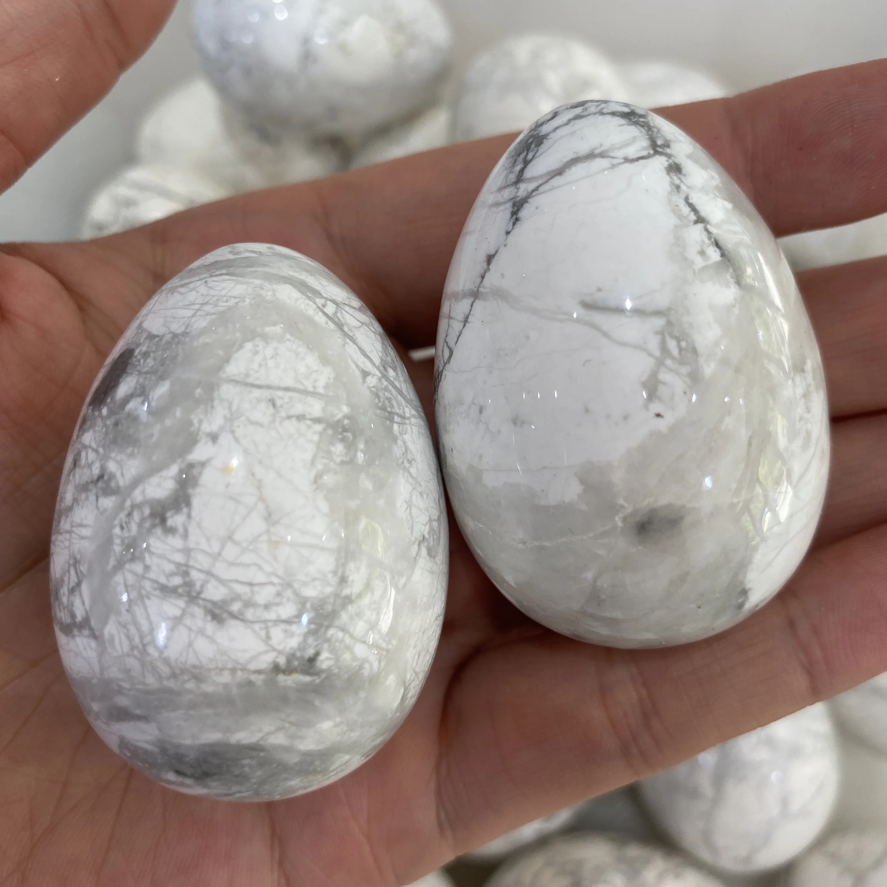 Натуральное белое бирюзовое кварцевое яйцо Magic лечебная Сфера драгоценный