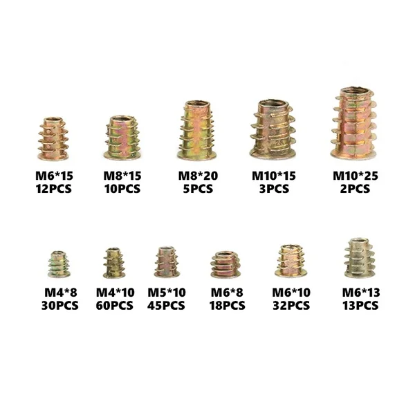 230 шт. в ассортименте фланцевые гайки с шестигранной головкой для мебели M4 M6 M8 M10