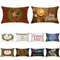 merry christmas wood grain letter cushion cover 30x50cm xmas winter holiday home decor pillow cover throw pillowcase for couch