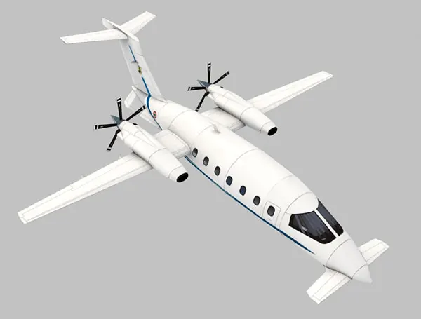 Частный самолёт Piaggio Avanti P180 3D бумажная модель ручная работа рисование военная