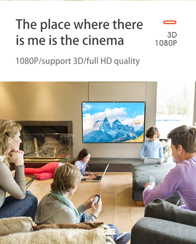 Портативный складной проекционный экран MIXITO 16:9 с высокой плотностью 1080P 3d 4K HD для