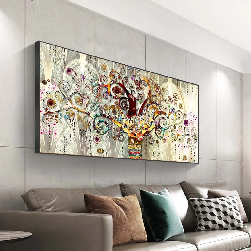 

Gustav Klimt Tree of Life Modern Art Oil Painting Print on Canvas Art Nordic Posters And Prints Klimt Famous Art Picture Cuadros