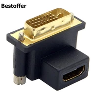 2 pieces updown elbow 90 degree hd female mi to dvi 241 male 90%c2%b0 adapter gold plated for notebook desktop graphics card