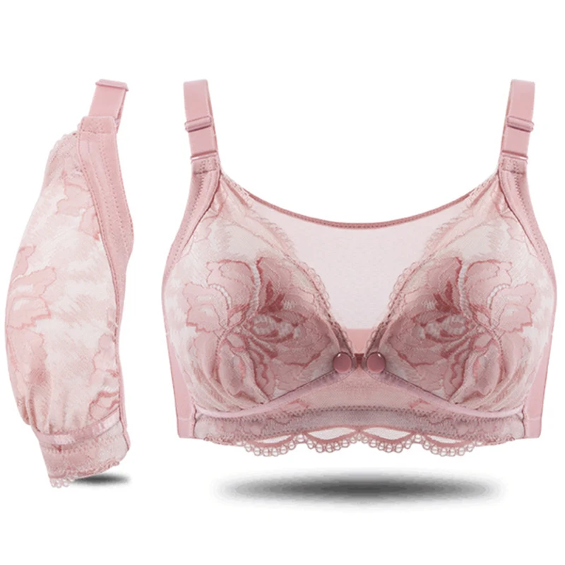Бюстгальтер для кормления большого размера грудью чашка D кружевная мягкая