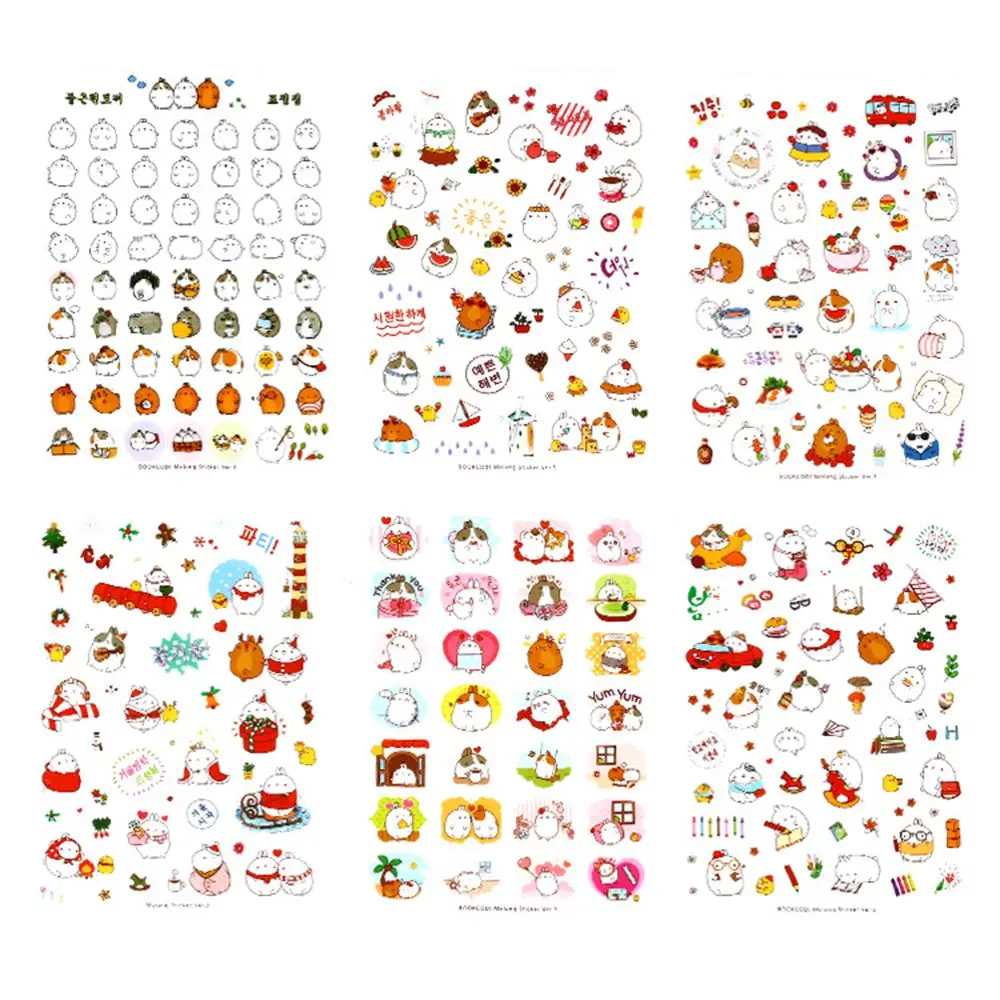 Наклейка сделай сам 6 шт./компл. милый Сезон 3 декоративный альбом с кроликом Molang