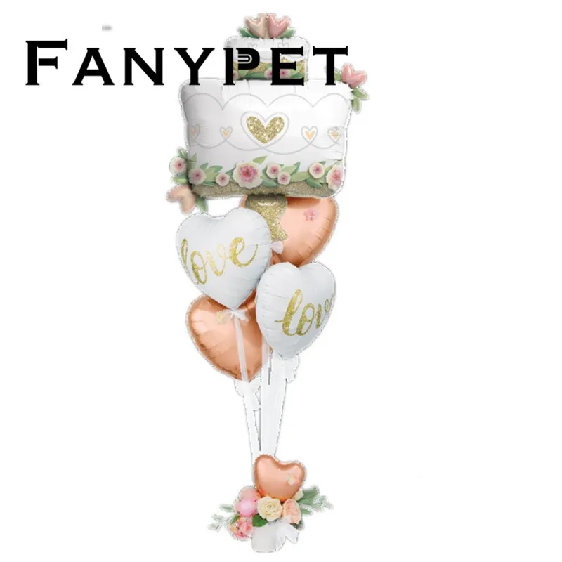 Свадебный торт Baloon день рождения фольга Воздушные шары День украшения дети