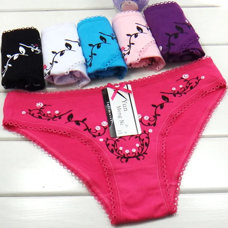 

Women's Low Waist Calcinha Female Cotton Briefs Breathable For Ladies Allure Panties Sexy Lingerie Women's Underwear 12Pcs/Set