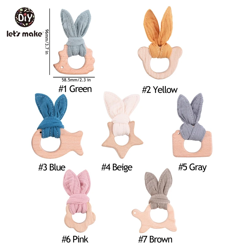 10 шт. деревянные Прорезыватели-грызунки из бука | Мать и ребенок