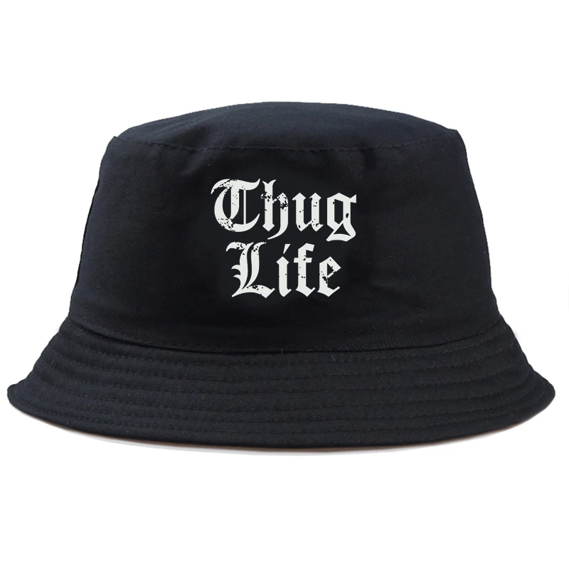 Панама в стиле хип-хоп для девочек и мальчиков с принтом THUG LIFE однотонная