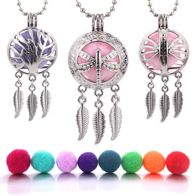 Ловец снов перо аромат открытый медальон кулон Духи Эфирное масло ароматерапия