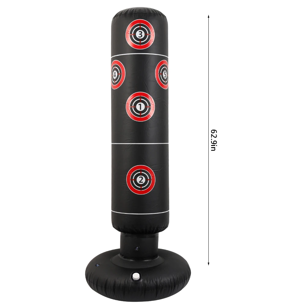 

1.6M Inflatable Stress Punching Tower Bag Boxing Standing Tumbler Muay Training Pressure Relief Bounce Back Sandbag with Pump