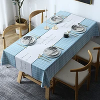 nordic lattice style rectangular tablecloths for table party decoration waterproof anti stain dining tablecloths cover