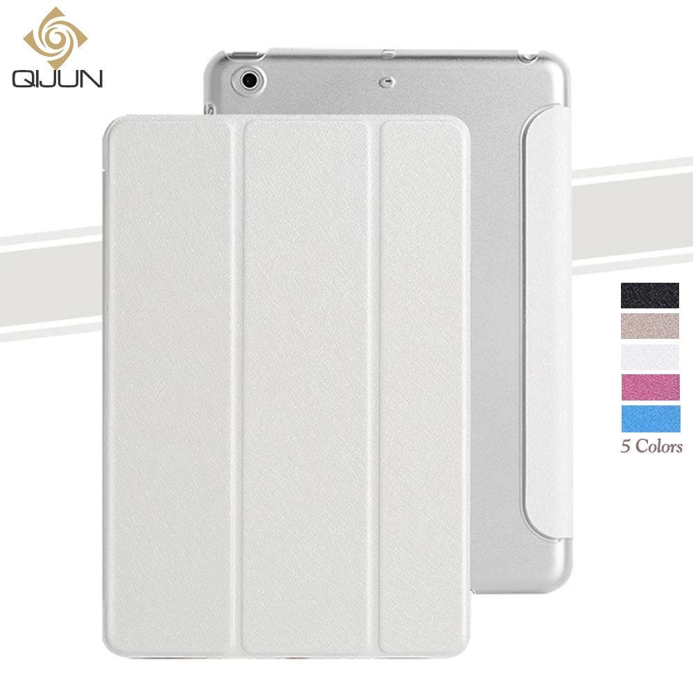 

QIJUN Case for iPad Mini 4 2015 7.9'' PU Leather PC Back Cover Stand Auto Sleep Smart Magnetic Folio Cover For ipad mini4 Funda