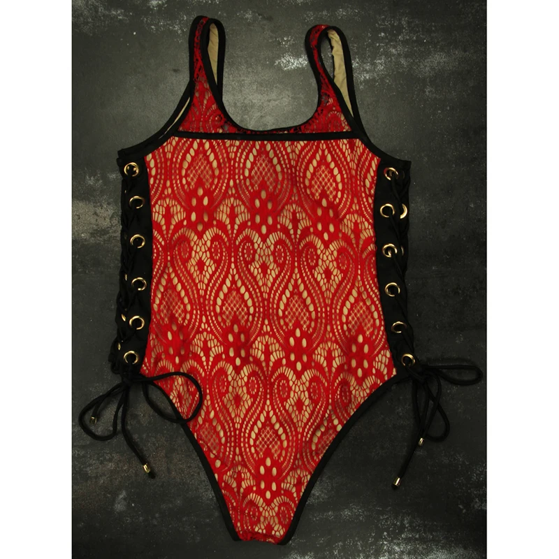 

LI-FI 2021 Women's swimsuit Sexy One Piece Swimsuit Lace Up Bodysuit Bandage Beach Bathing Suit Monokini Swimsuit Swimming Suit