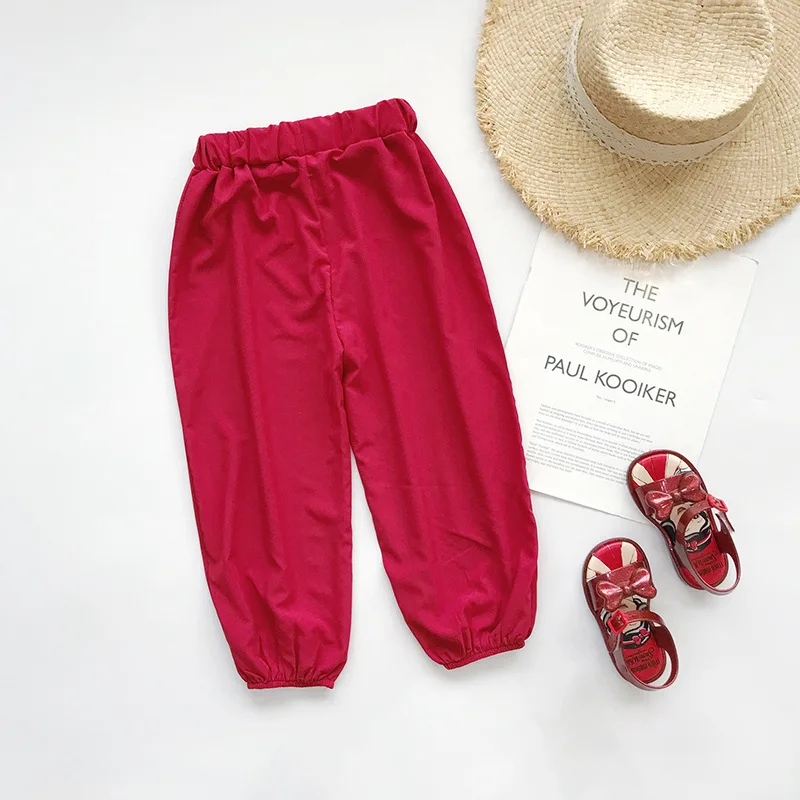 BABY2020 Летний Новый костюм для девочек детские шаровары на бретельках в Корейском