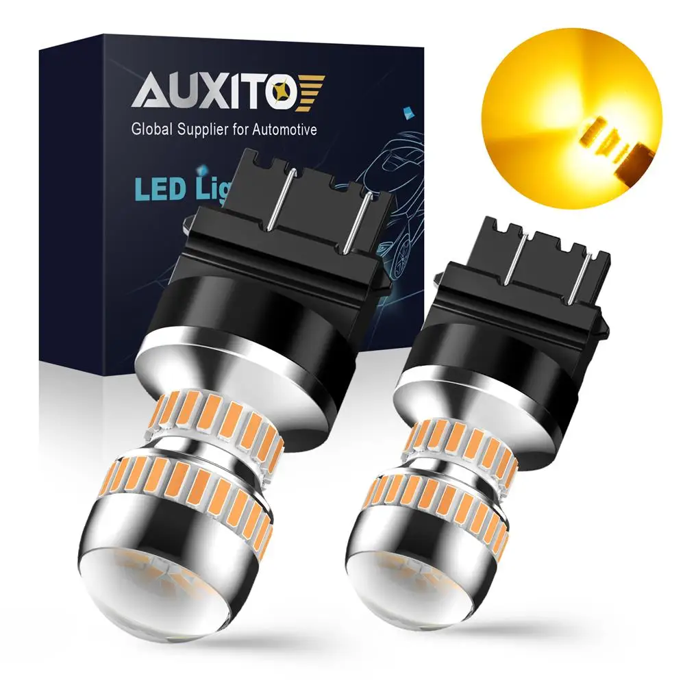 2x T25 3157 Led отложным воротником сигнальные лампы P27W P27/7 W 3156 для авто сигнала