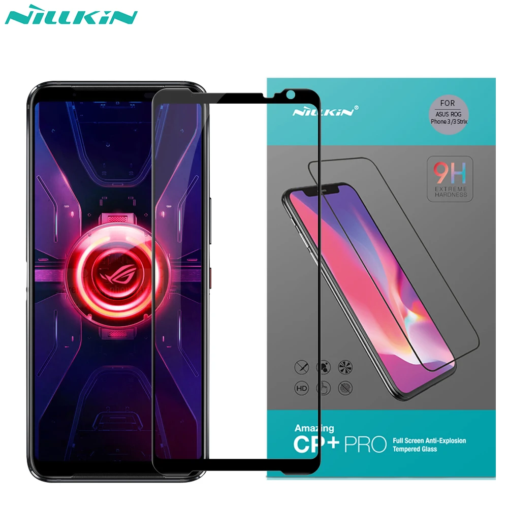 Защитное стекло для экрана ASUS ROG 5 Phone 3 Strix Nillkin Anti Explosion CP + Pro 2.5D полное покрытие