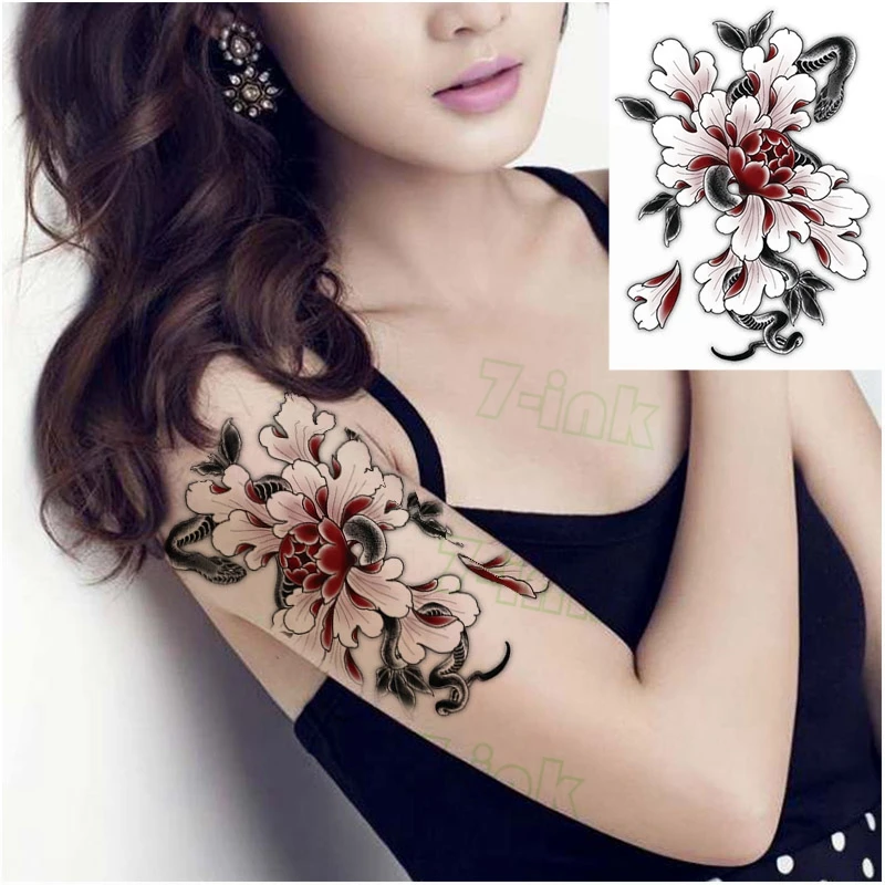 

Temporary Tatoo Sticker Sexy Flower Lace Mandala Tattoo on The Chest Waist Water Transfer Fake Tattoo Flash Tatto for Adults
