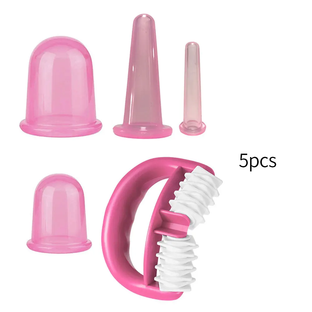 

5pcs/Set Silicone Anti Cellulite Cup Vacuum Massage Cups Body Pain Relief Suction Roller Manual Suction Cups Cupping Therapy Kit