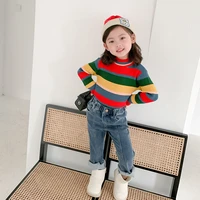 girl sweater kids baby%c2%a0outwear tops%c2%a02021 stripe thicken warm winter autumn knitting school sport pullover children clothing