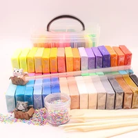 1242 colors polymer clay starter kit diy soft craft oven bake clay baking modeling clays accessories and storage box kid gift