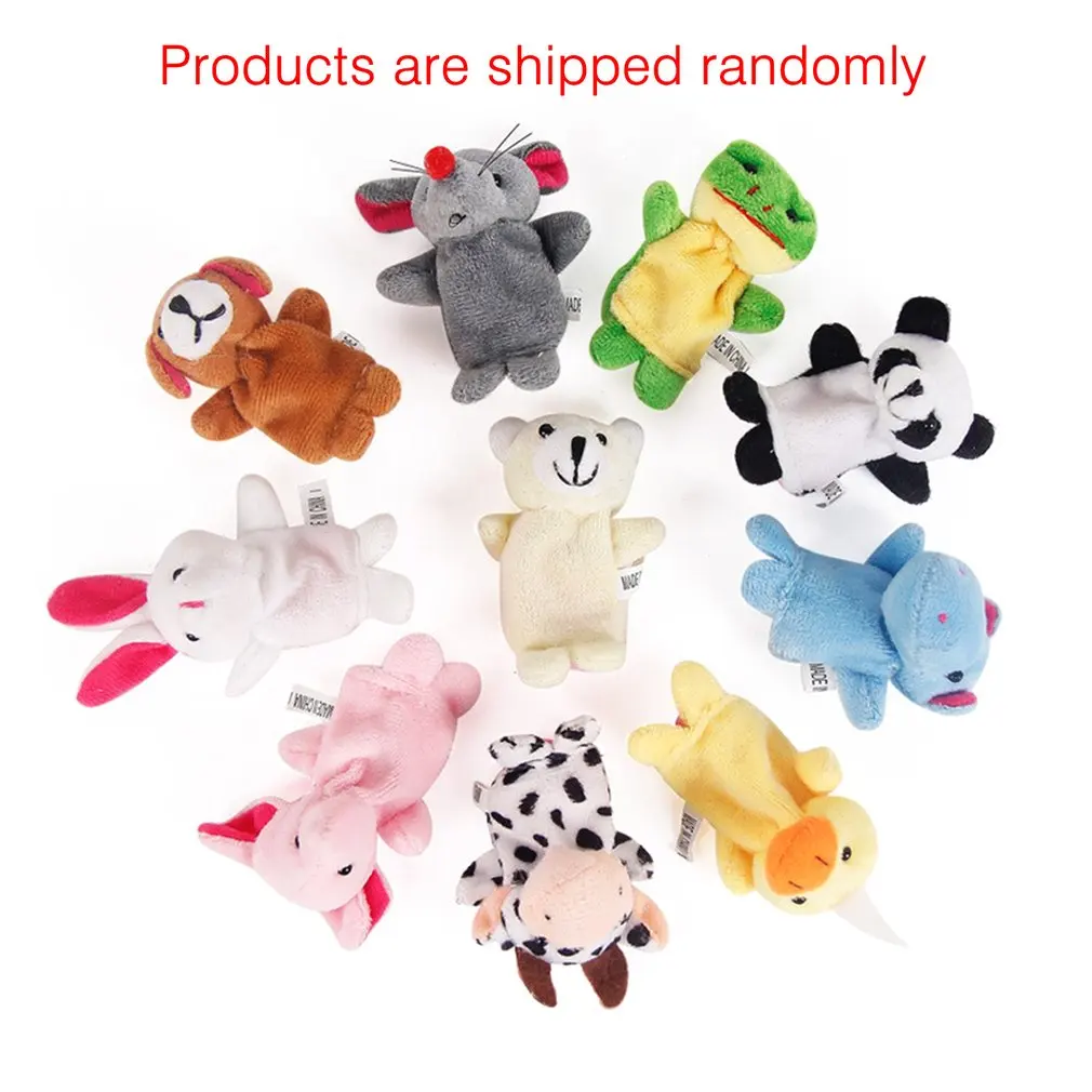 

1PC/10PCS Animal Finger Puppet Plush Toys Storytelling props Doll Hand Puppet Child Baby Favor Dolls Boys Girls Finger Puppets