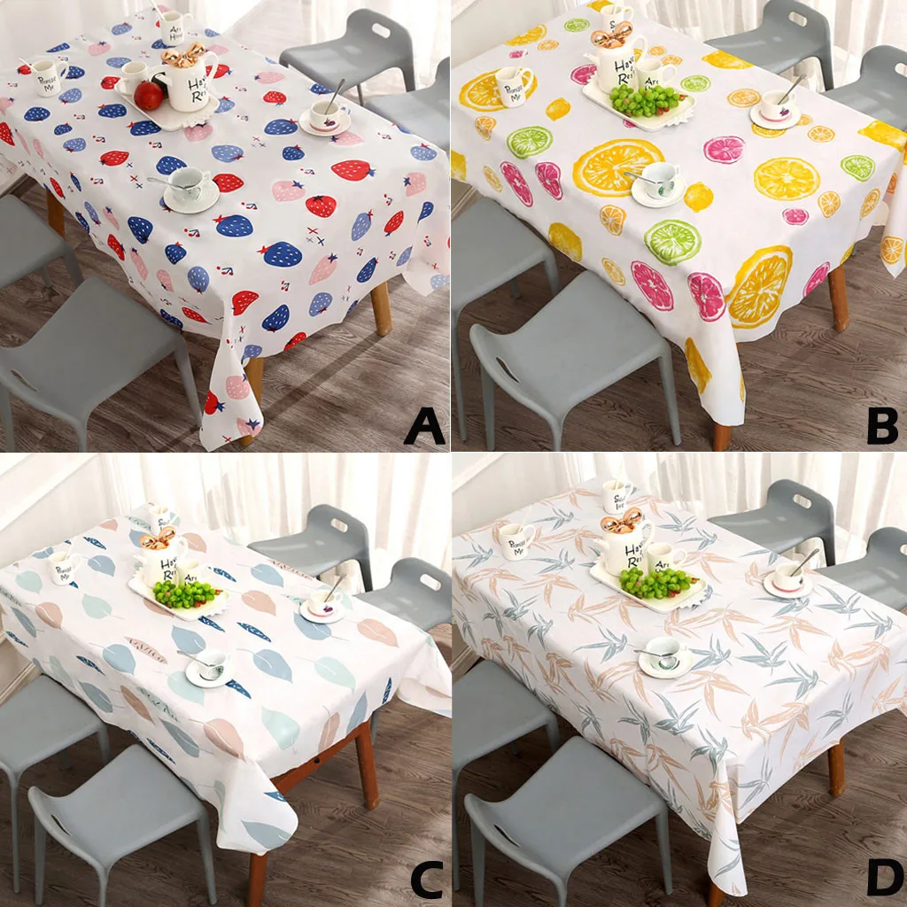 

Soft Table Cloth 1mm Pvc Pattern Printed Tablecloth Waterproof Rectangular Table Cover Pad Kitchen Waterproof Oilproof Table Mat