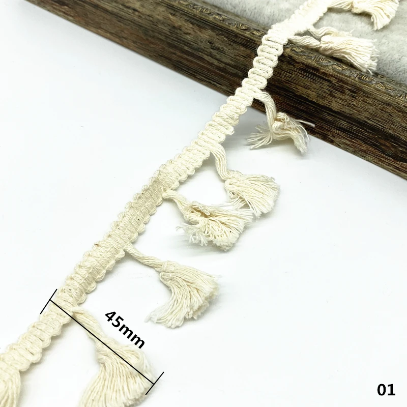 2 ярда хлопковая тесьма Biege лента для шитья кружевная трикотажная ткань