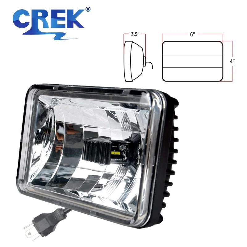 

CREK 4x6 5 дюймов дальний/Ближний 12 В 24 В H4 разъем светодиодсветильник фара для внедорожника автобуса 4x4 4wd грузовика Toyota Ford Hummer Nissan Land Rover